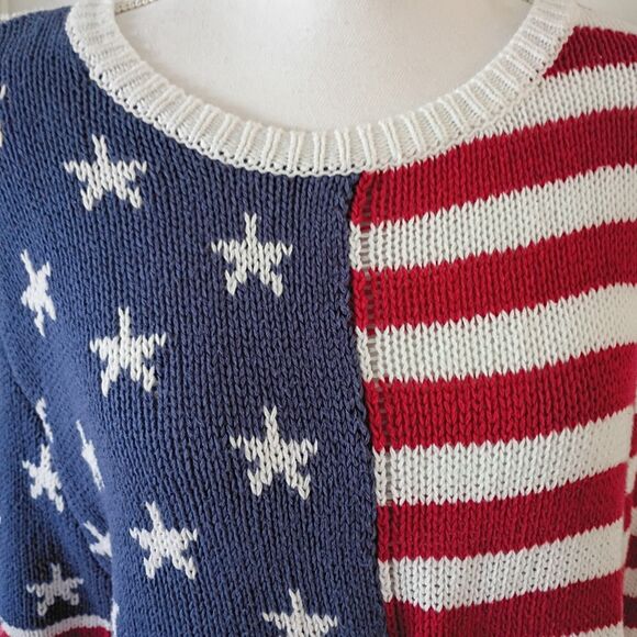 Grayson Threads American Flag loose knit Casual Sweater XL - Picture 6 of 8
